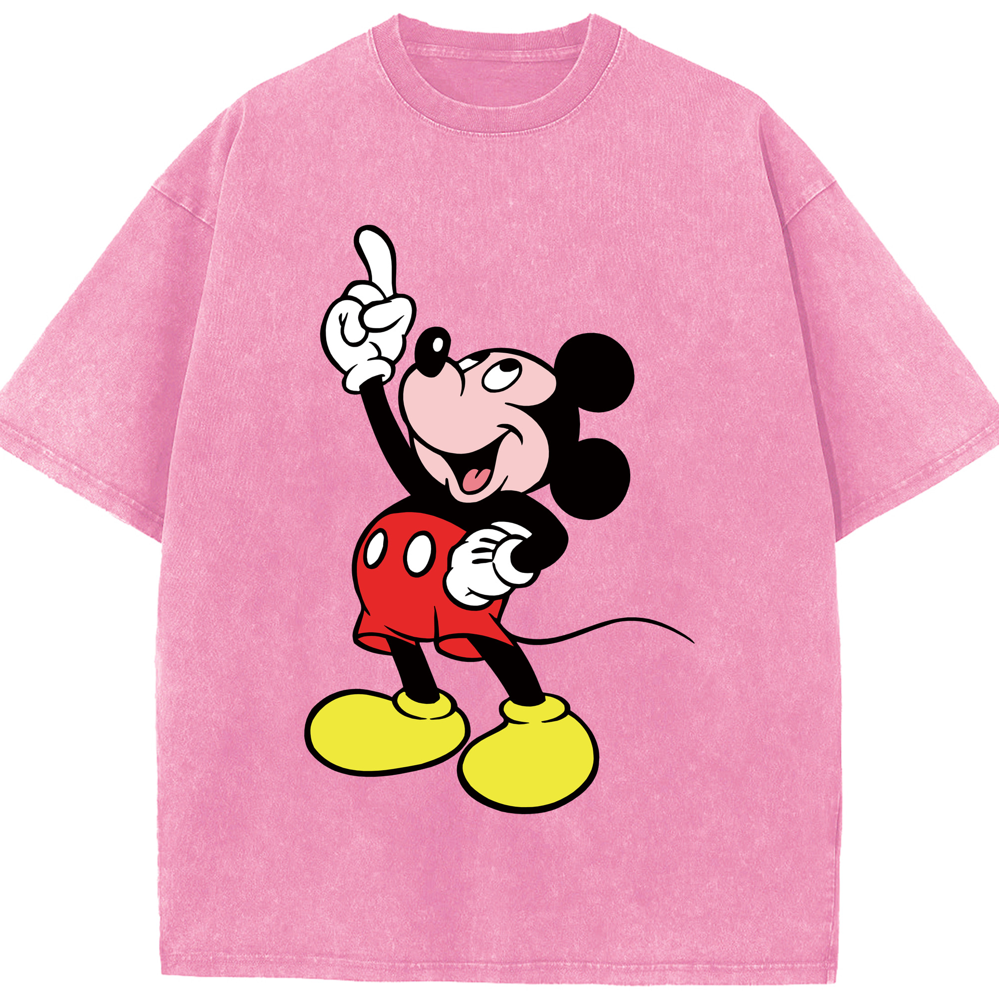 （画像用） ミッキーマウス Mickey Mouse 綿100% ヴィンテージ風 半袖Tシャツ（フロントプリント）